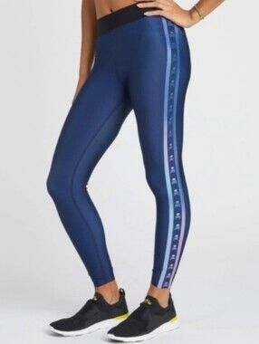 Ultracor x SoulCycle Irridscent  Skull Striped Navy Blue Leggings Small